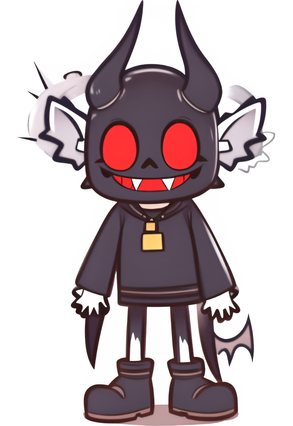 horned demon stood ready for intense battle, horns sharpened 